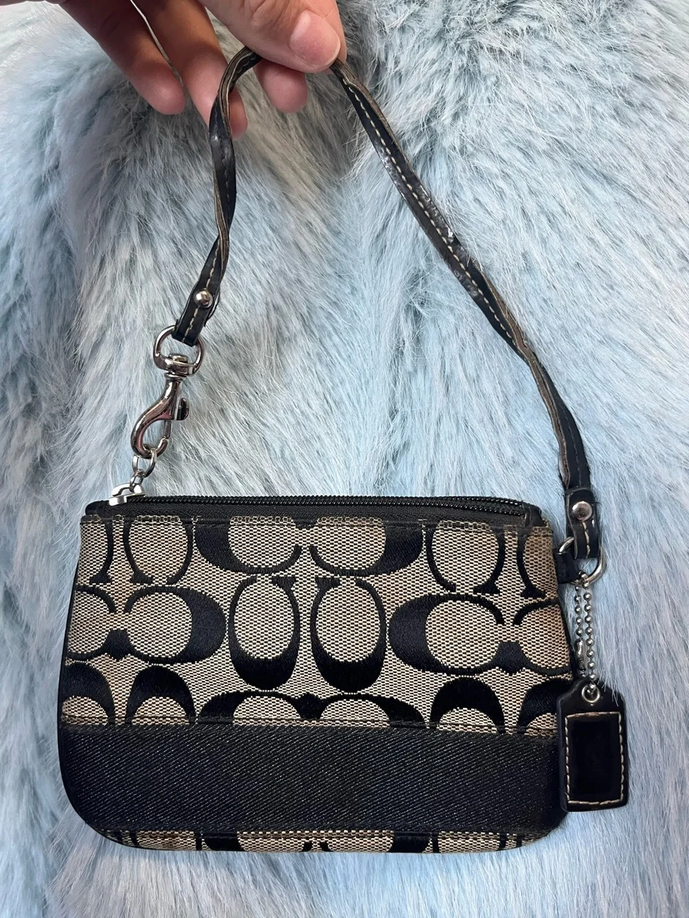 Coach Black Y2K Style Signature Canvas Wristlet